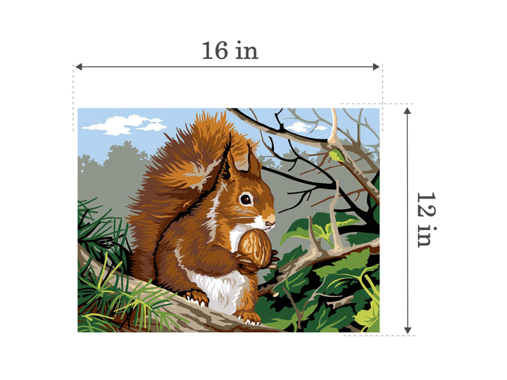 Needlepoint canvas for halfstitch without yarn The Squirrel SE926.241 Seg De Paris Printed Tapestry Canvas