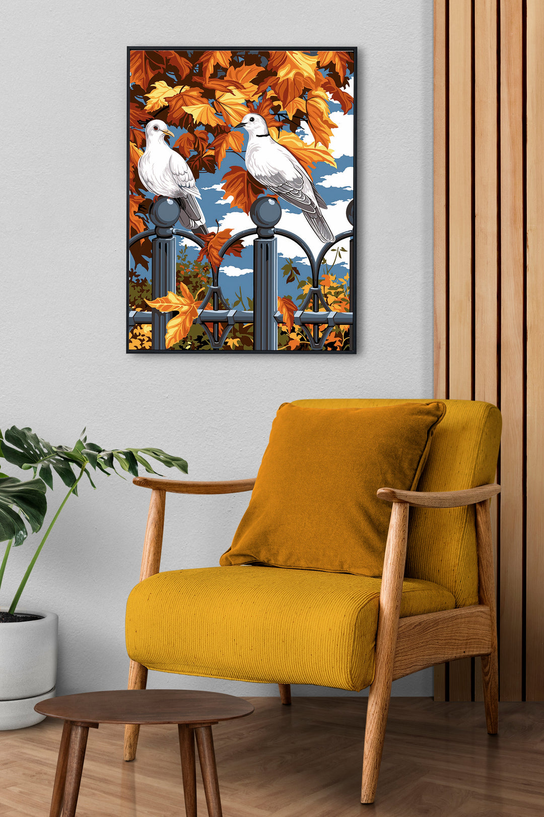 Needlepoint canvas for halfstitch without yarn Autumn and Wrought Iron Canvas SE926.301 Seg De Paris Printed Tapestry Canvas