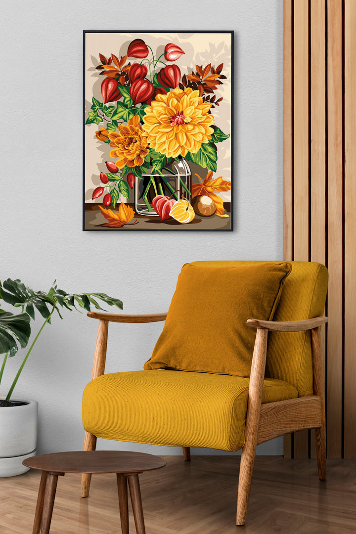 Needlepoint canvas for halfstitch without yarn Canvas Bouquet of Autumn SE926.331 Seg De Paris Printed Tapestry Canvas