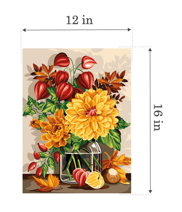 Needlepoint canvas for halfstitch without yarn Canvas Bouquet of Autumn SE926.331 Seg De Paris Printed Tapestry Canvas
