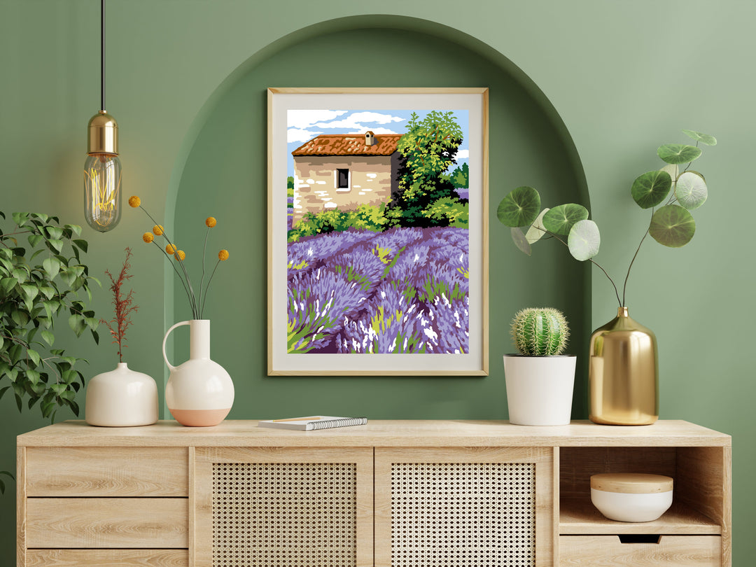Needlepoint canvas for halfstitch without yarn The Lavender Cabin SE926.364 Seg De Paris Printed Tapestry Canvas