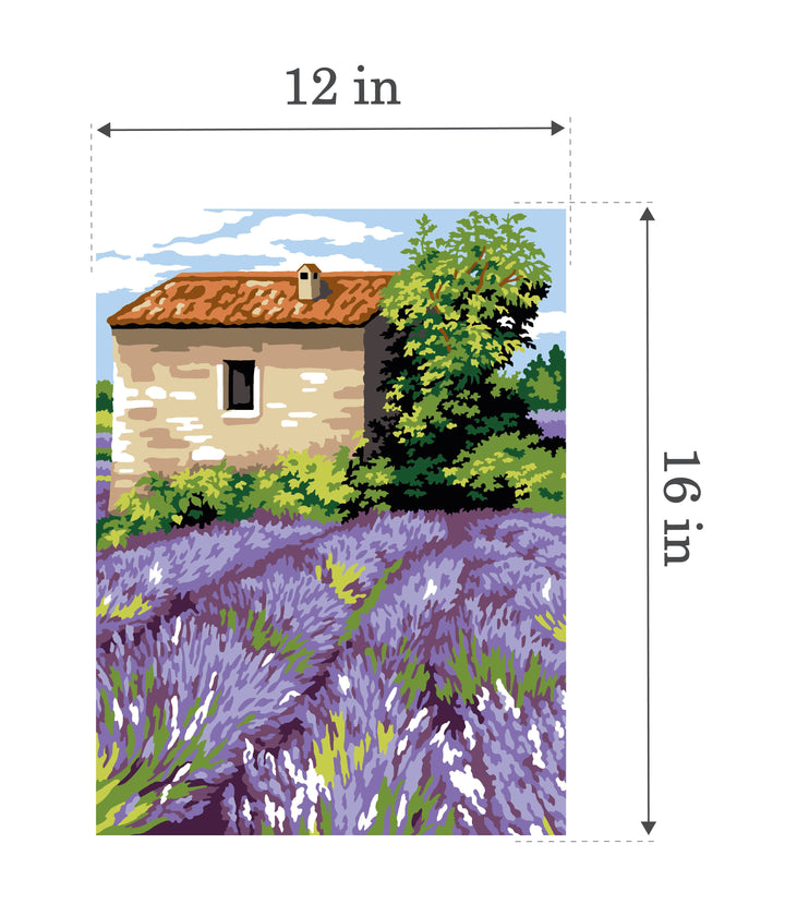 Needlepoint canvas for halfstitch without yarn The Lavender Cabin SE926.364 Seg De Paris Printed Tapestry Canvas