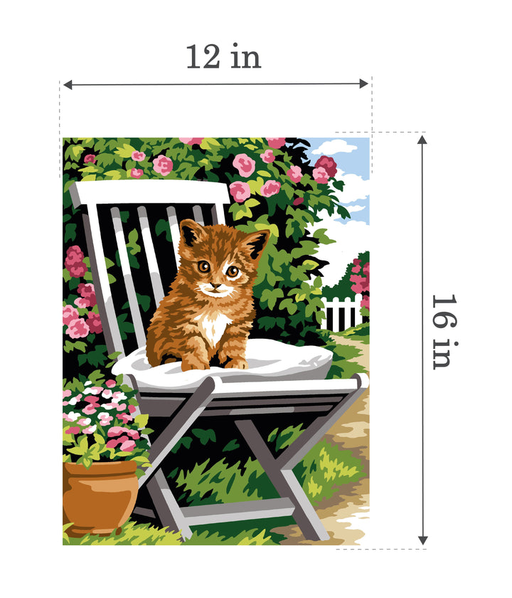 Needlepoint canvas for halfstitch without yarn Rest in the Garden SE926.366 Seg De Paris Printed Tapestry Canvas