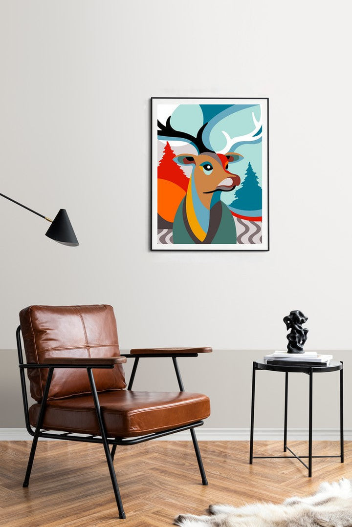 Needlepoint canvas for halfstitch without yarn Deer Art SE926.369 Seg De Paris Printed Tapestry Canvas