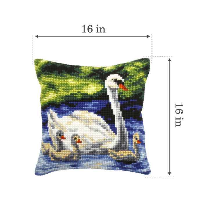 Cushion cross stitch kit  "Swans family" 9267