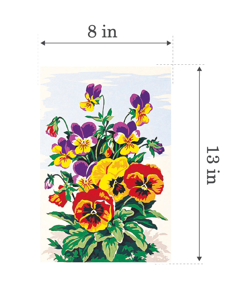 Needlepoint canvas for halfstitch without yarn Canvas Pansies SEU928.224 Seg De Paris Printed Tapestry Canvas