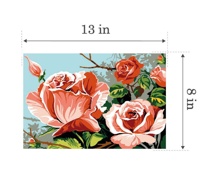 Needlepoint canvas for halfstitch without yarn Roses SEU928.339 Seg De Paris Printed Tapestry Canvas