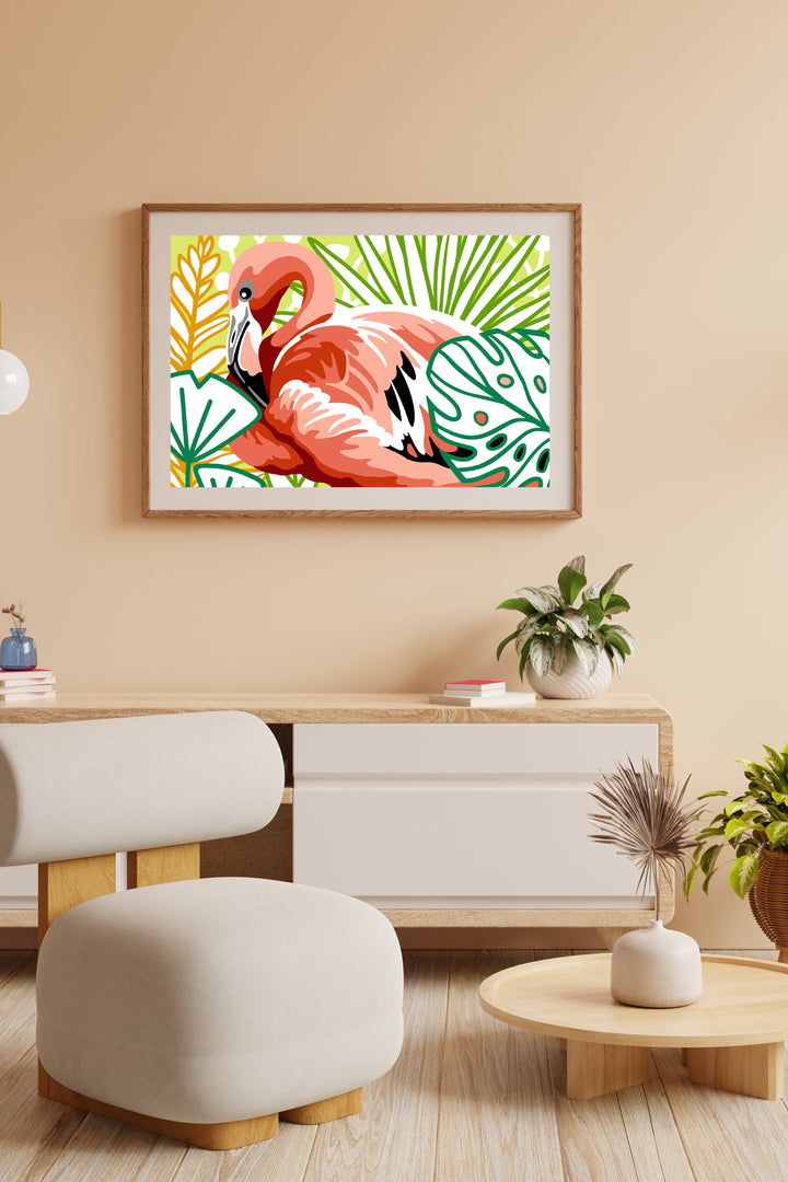 Needlepoint canvas for halfstitch without yarn Flamingo Unit SEU928.393 Seg De Paris Printed Tapestry Canvas