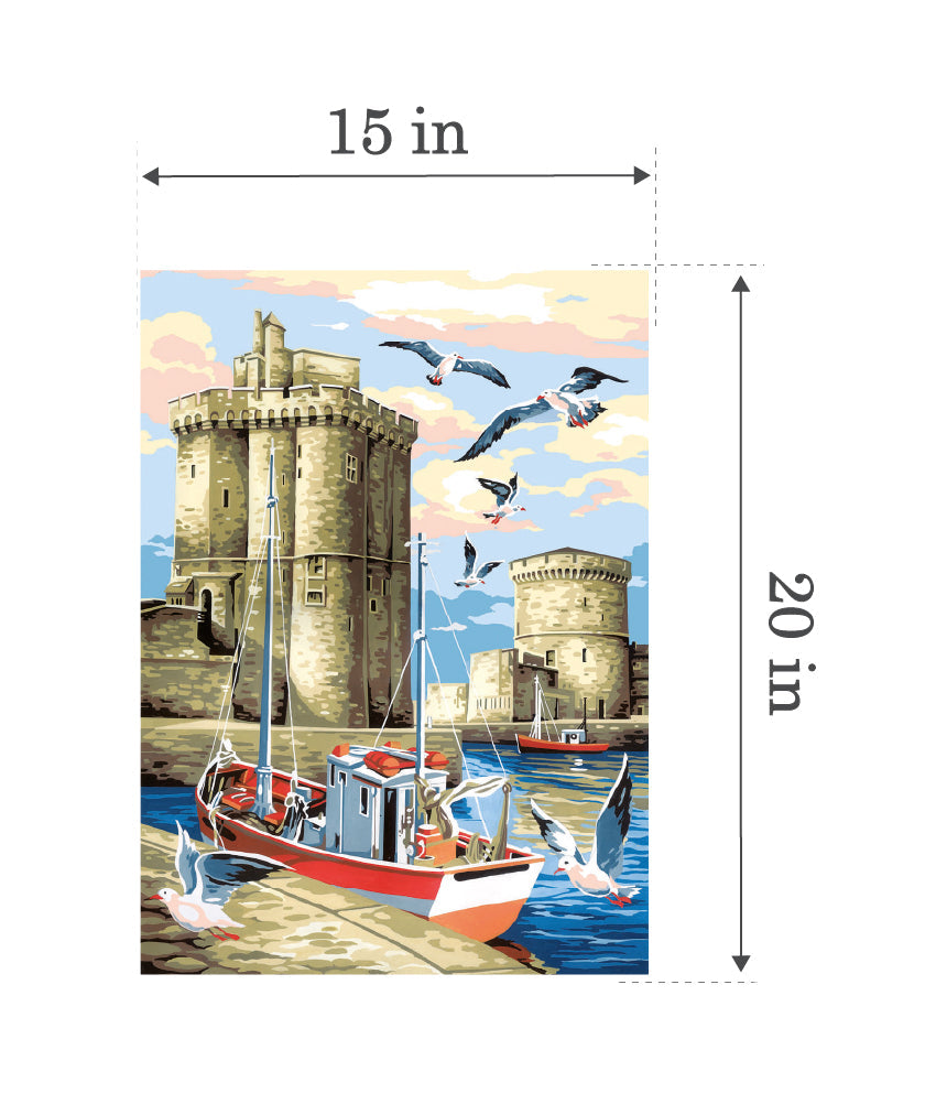 Needlepoint canvas for halfstitch without yarn La Rochelle SE929.389 Seg De Paris Printed Tapestry Canvas