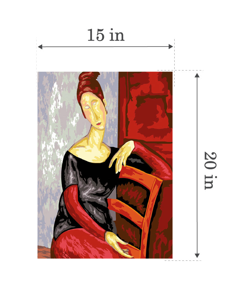 Needlepoint canvas for halfstitch without yarn Jeanne De Modigliani SE929.435 Seg De Paris Printed Tapestry Canvas