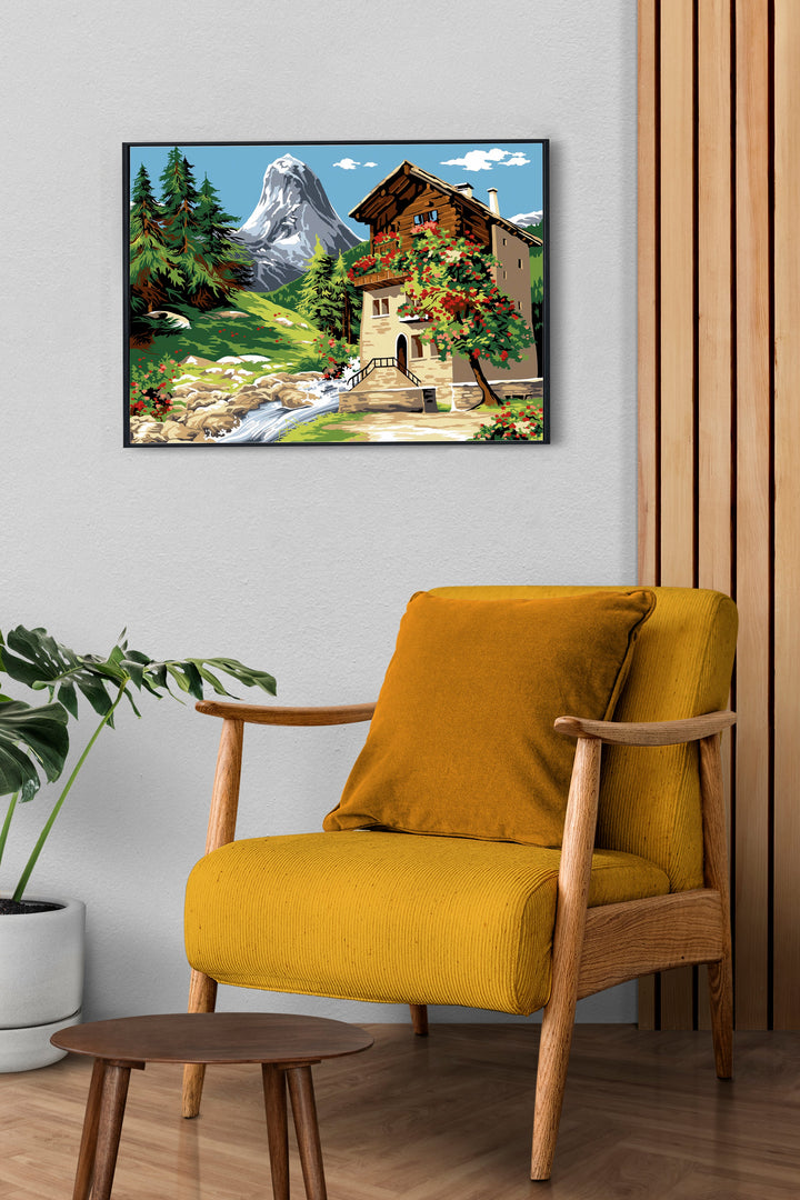 Needlepoint canvas for halfstitch without yarn Canvas The Peaks SE929.467 Seg De Paris Printed Tapestry Canvas