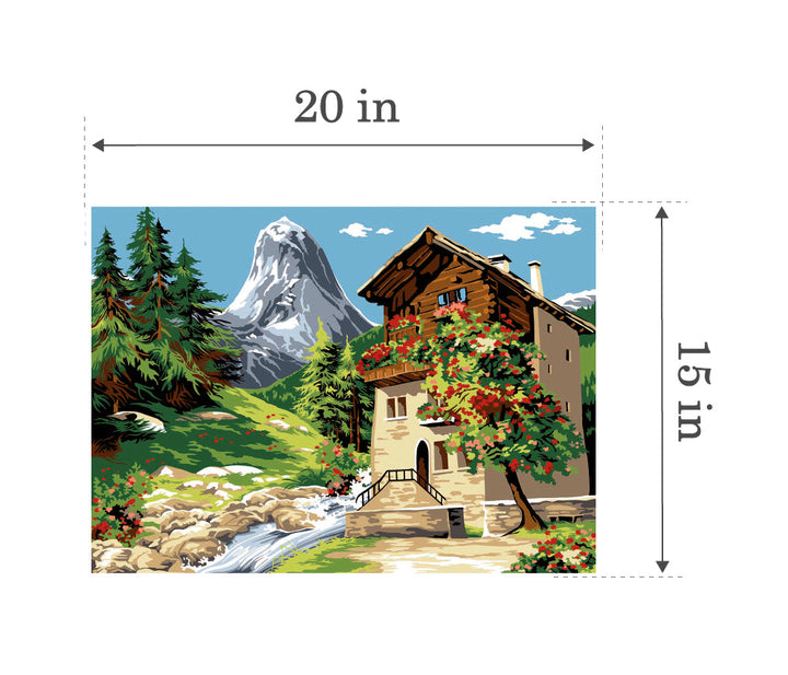 Needlepoint canvas for halfstitch without yarn Canvas The Peaks SE929.467 Seg De Paris Printed Tapestry Canvas