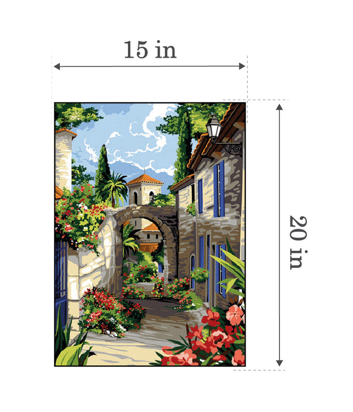 Needlepoint canvas for halfstitch without yarn Canvas Provencal Corridor SE929.572 Seg De Paris Printed Tapestry Canvas