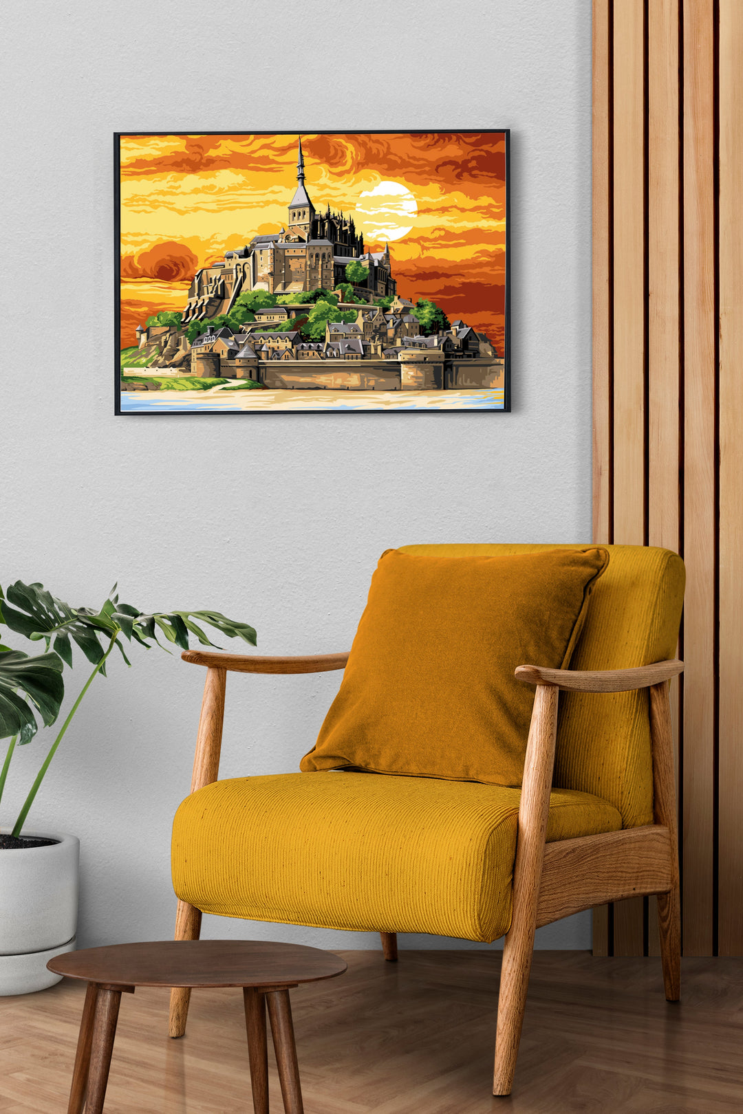 Needlepoint canvas for halfstitch without yarn Canvas Mont Saint Michel SE929.605 Seg De Paris Printed Tapestry Canvas