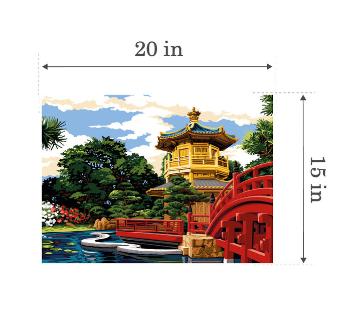 Needlepoint canvas for halfstitch without yarn The Garden Of Nan Lian SE929.636 Seg De Paris Printed Tapestry Canvas