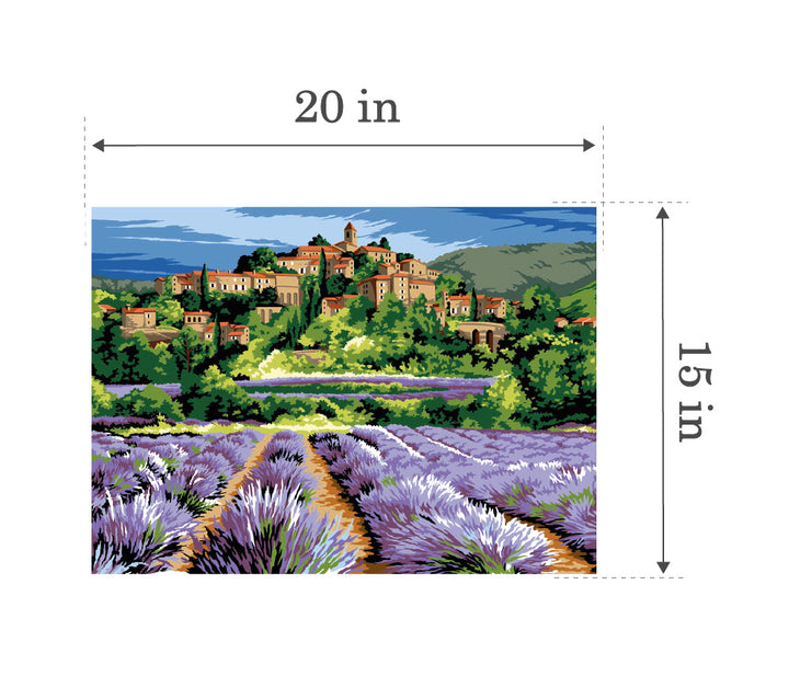 Needlepoint canvas for halfstitch without yarn Provencal Citadel SE929.657 Seg De Paris Printed Tapestry Canvas