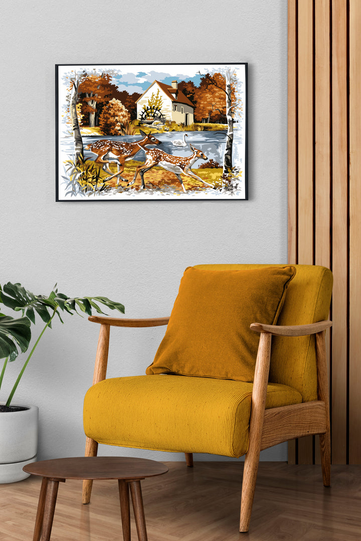 Needlepoint canvas for halfstitch without yarn Season Of Leaves SE929.674 Seg De Paris Printed Tapestry Canvas