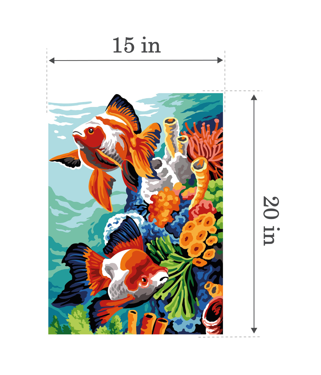 Needlepoint canvas for halfstitch without yarn Seabed SE929.695 Seg De Paris Printed Tapestry Canvas