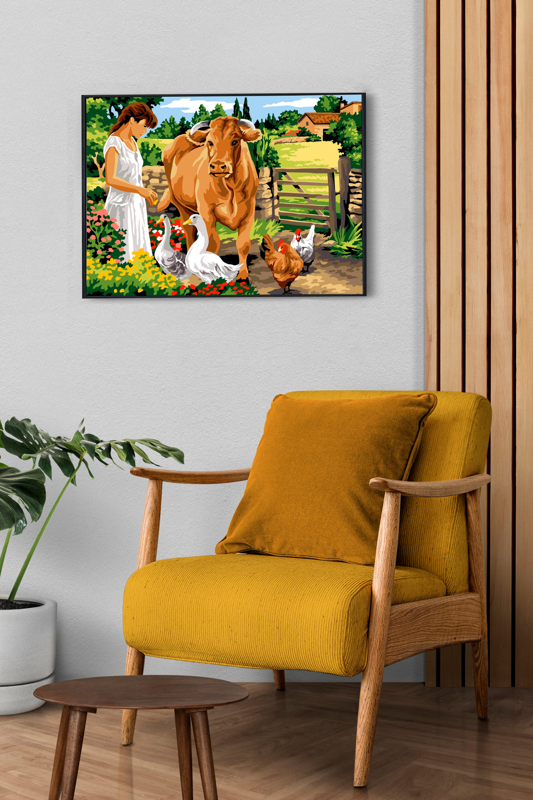 Needlepoint canvas for halfstitch without yarn In The Enclosure SE929.719 Seg De Paris Printed Tapestry Canvas