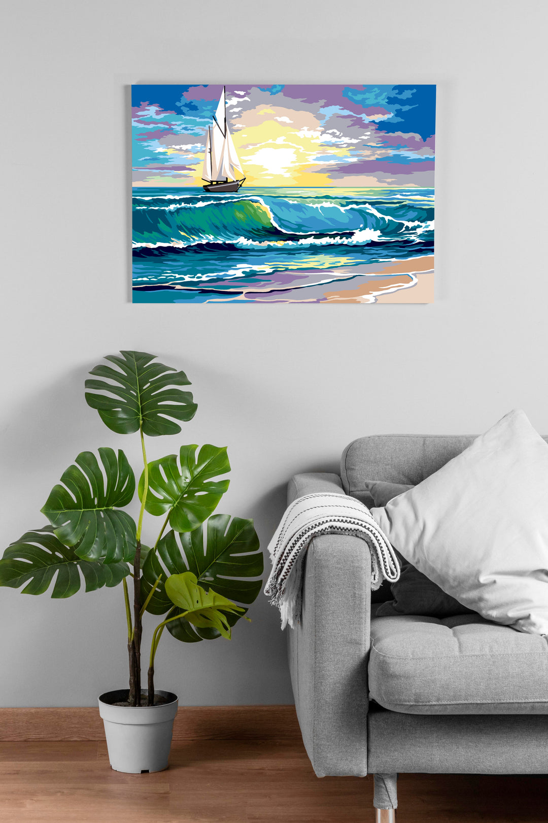 Needlepoint canvas for halfstitch without yarn Beyond the Wave SE929.730 Seg De Paris Printed Tapestry Canvas