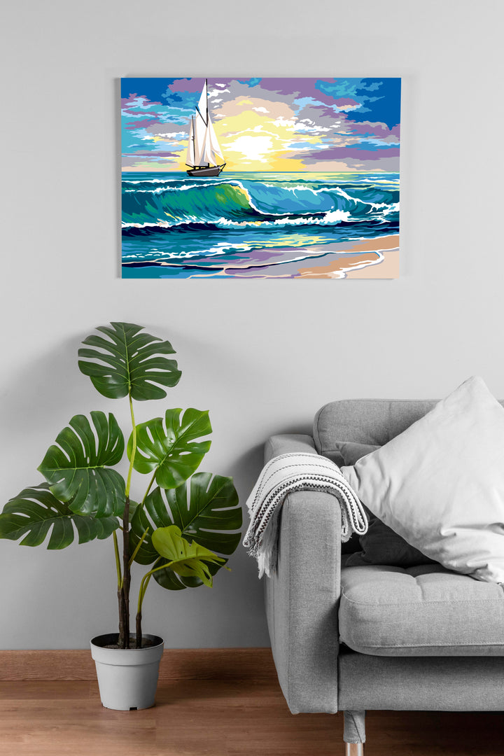 Needlepoint canvas for halfstitch without yarn Beyond the Wave SE929.730 Seg De Paris Printed Tapestry Canvas