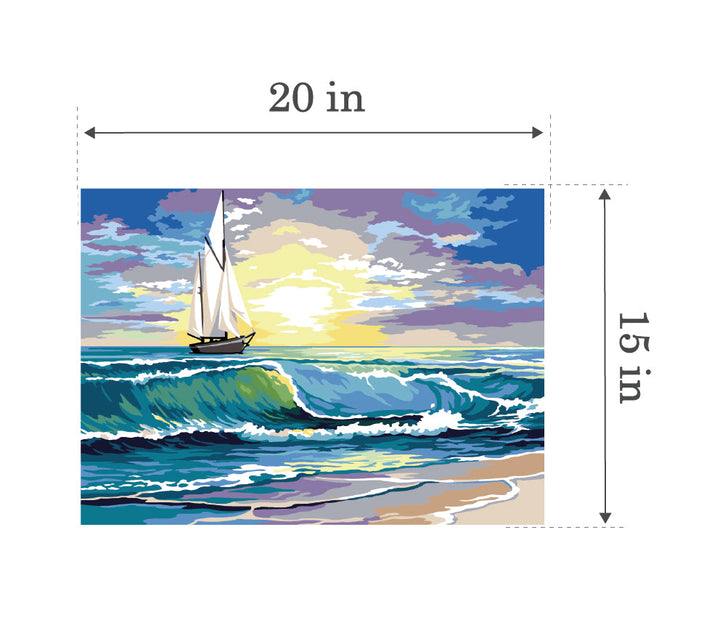 Needlepoint canvas for halfstitch without yarn Beyond the Wave SE929.730 Seg De Paris Printed Tapestry Canvas