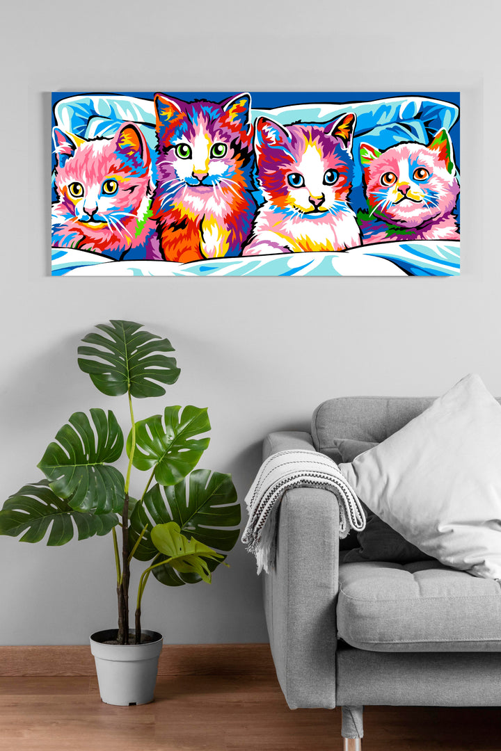 Needlepoint canvas for halfstitch without yarn The Cats SE934.01 Seg De Paris Printed Tapestry Canvas