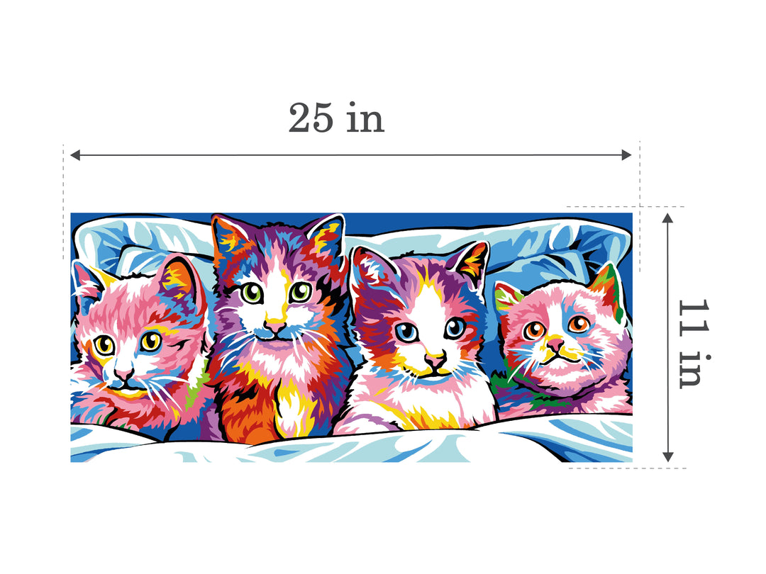 Needlepoint canvas for halfstitch without yarn The Cats SE934.01 Seg De Paris Printed Tapestry Canvas