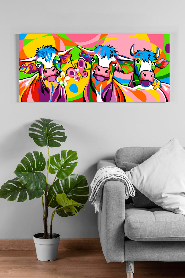 Needlepoint canvas for halfstitch without yarn The Cows SE934.02 Seg De Paris Printed Tapestry Canvas