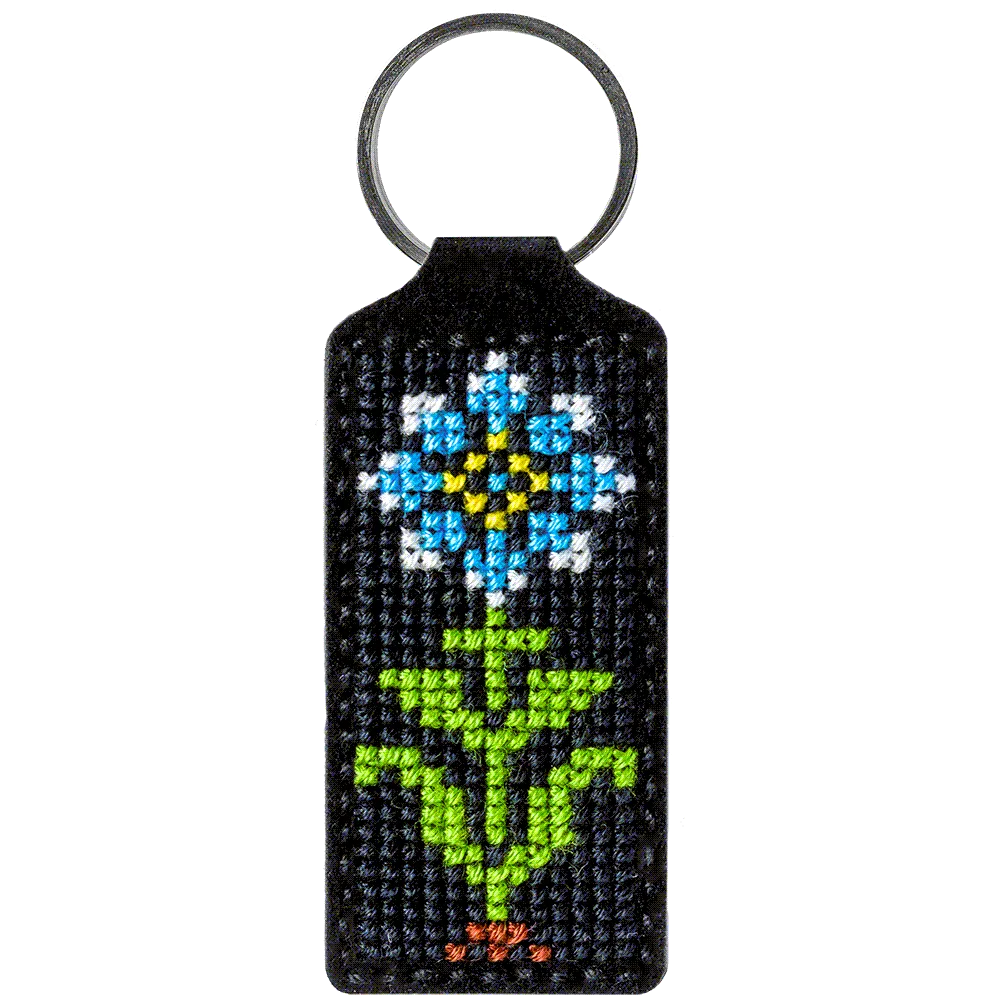 Flower Key Chain Cross-stitch kit on artificial leather FLHL-024