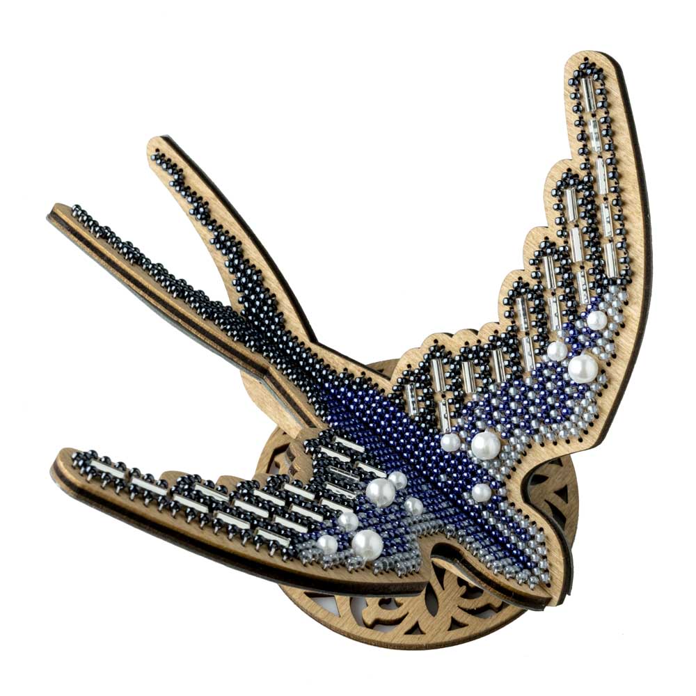 Wooden Bead Embroidery Kit ‚Äì ‚ÄúSwallow‚Äù FLK-583
