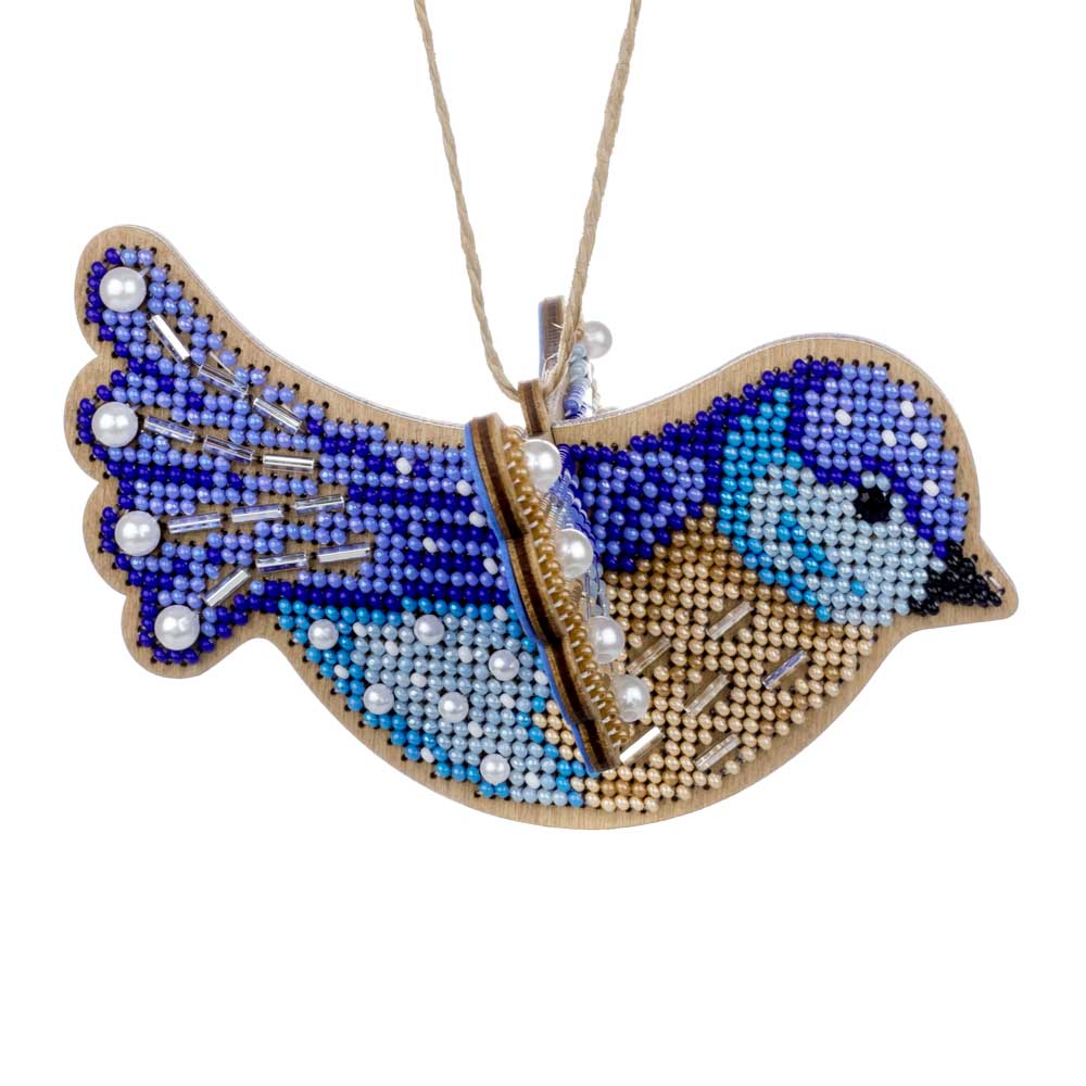 Wooden Bead Embroidery Kit ‚Äì ‚ÄúBlue Bird‚Äù FLK-587