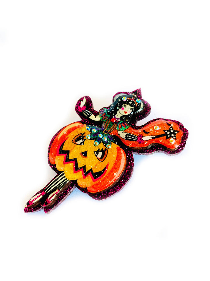 Pumpkin Fairy Brooch by Rosie Rose Parker