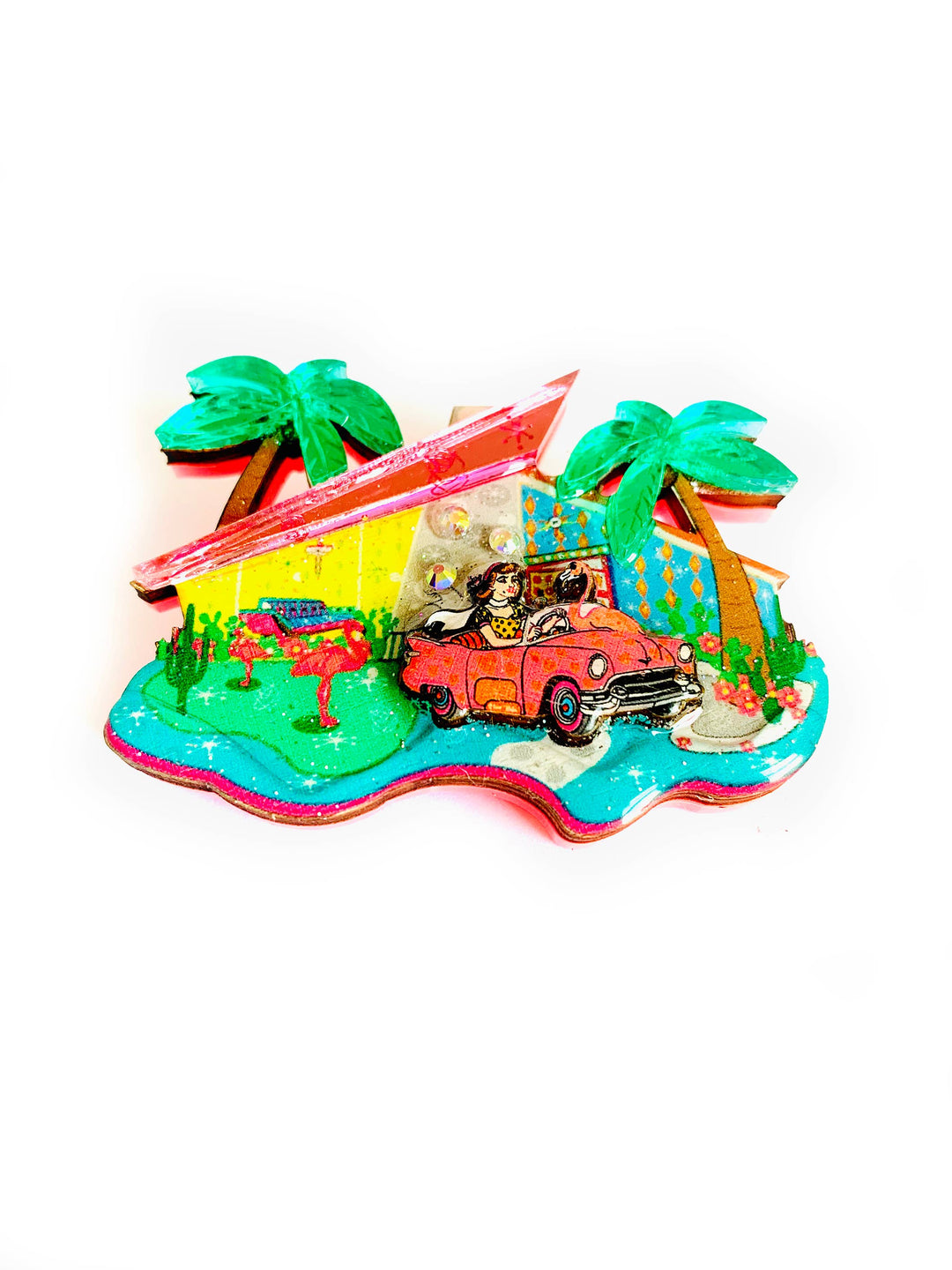 Mid Century Palm Springs House Brooch by Rosie Rose Parker