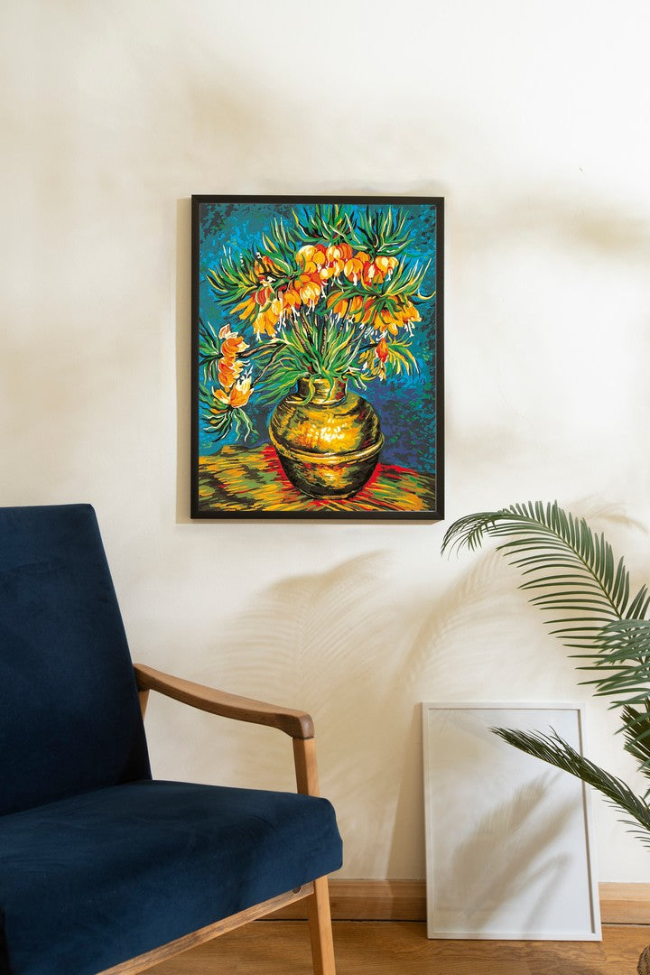 Needlepoint canvas for halfstitch without yarn Canvas The Fritillaries SE981.108 Seg De Paris Printed Tapestry Canvas