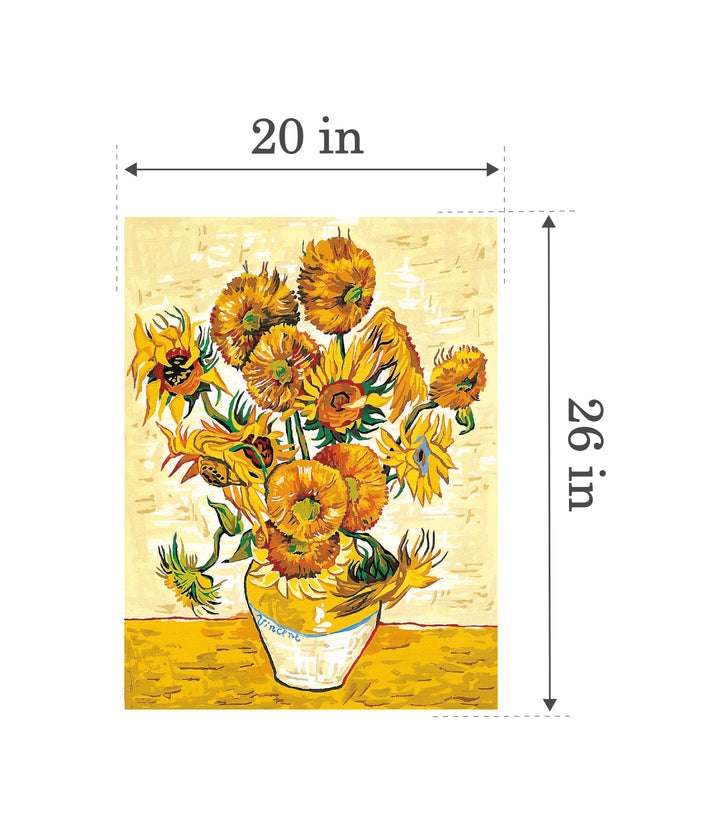 Needlepoint canvas for halfstitch without yarn Canvas The Sunflowers SE981.109 Seg De Paris Printed Tapestry Canvas