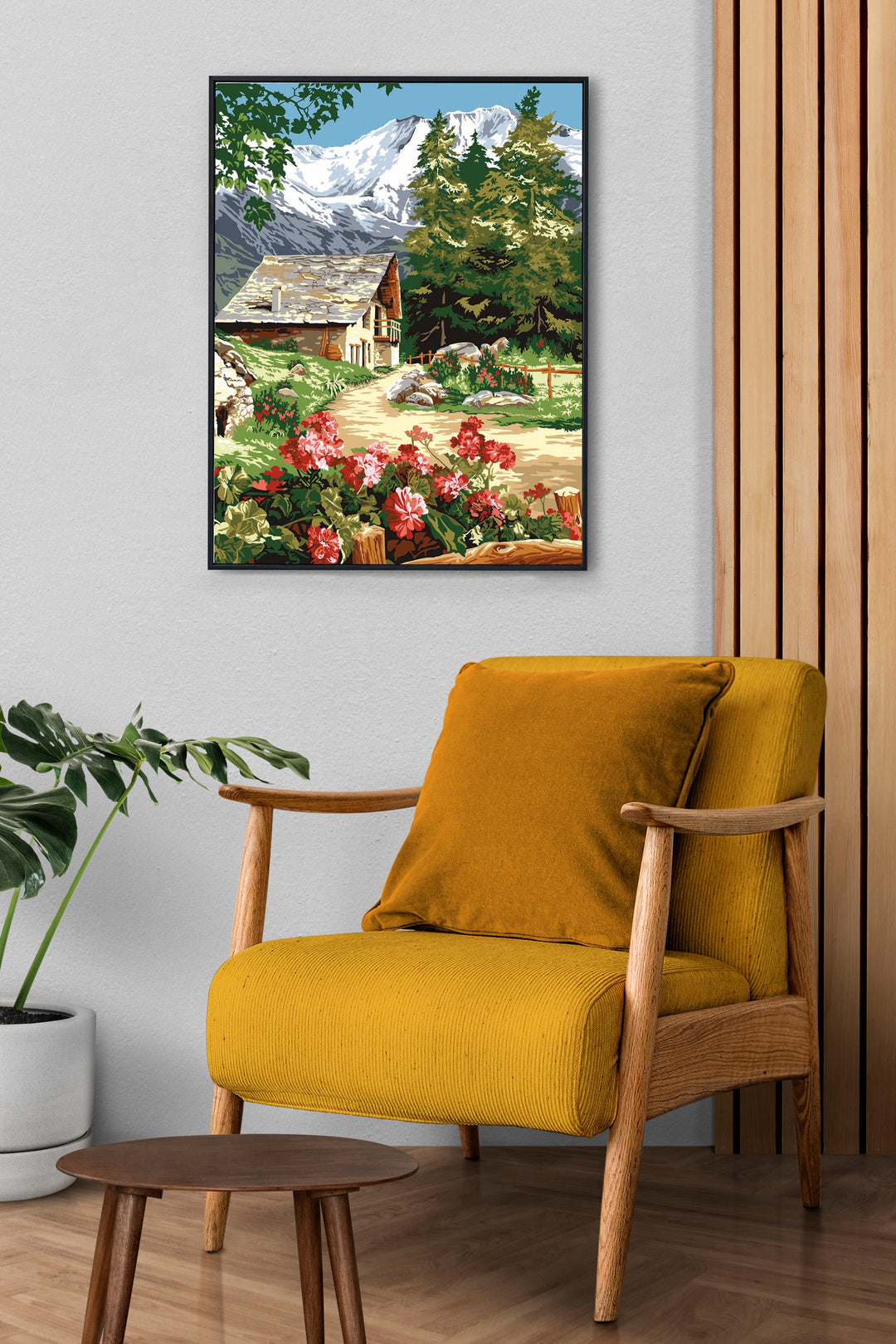 Needlepoint canvas for halfstitch without yarn At The Last Chalet SE981.152 Seg De Paris Printed Tapestry Canvas