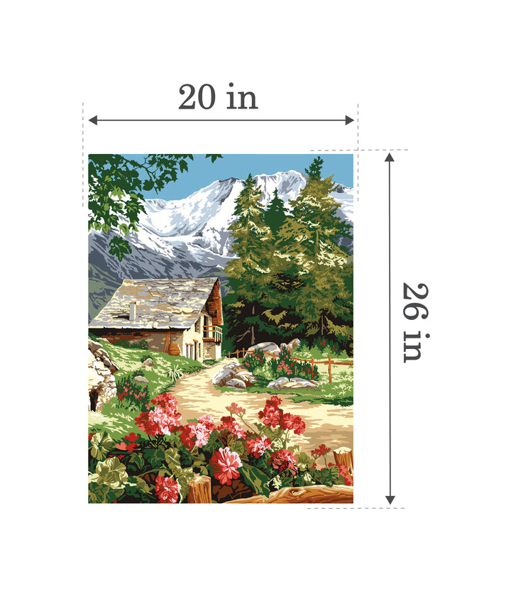 Needlepoint canvas for halfstitch without yarn At The Last Chalet SE981.152 Seg De Paris Printed Tapestry Canvas