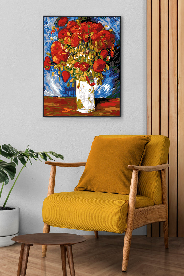 Needlepoint canvas for halfstitch without yarn Poppies By Vicent Van Gogh SE981.164 Seg De Paris Printed Tapestry Canvas
