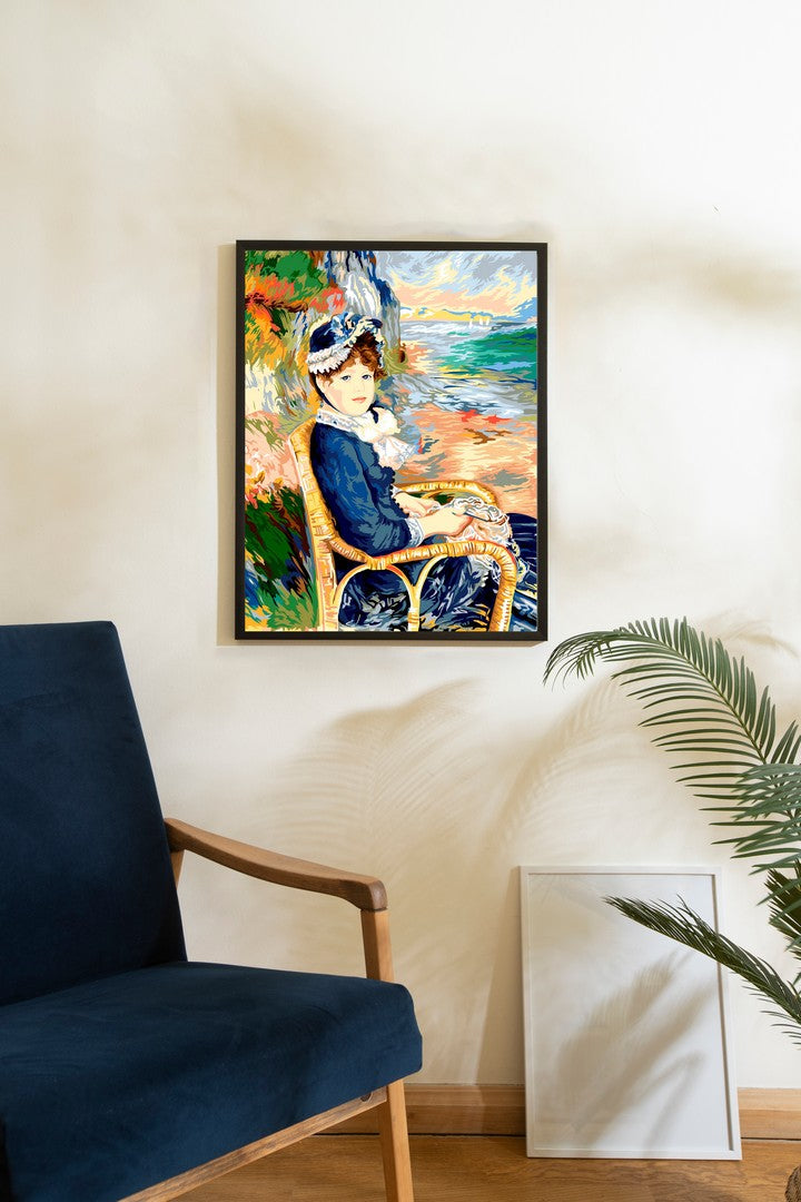 Needlepoint canvas for halfstitch without yarn At The Edge Of The Sea After Auguste
Renoir SE981.170 Seg De Paris Printed Tapestry Canvas