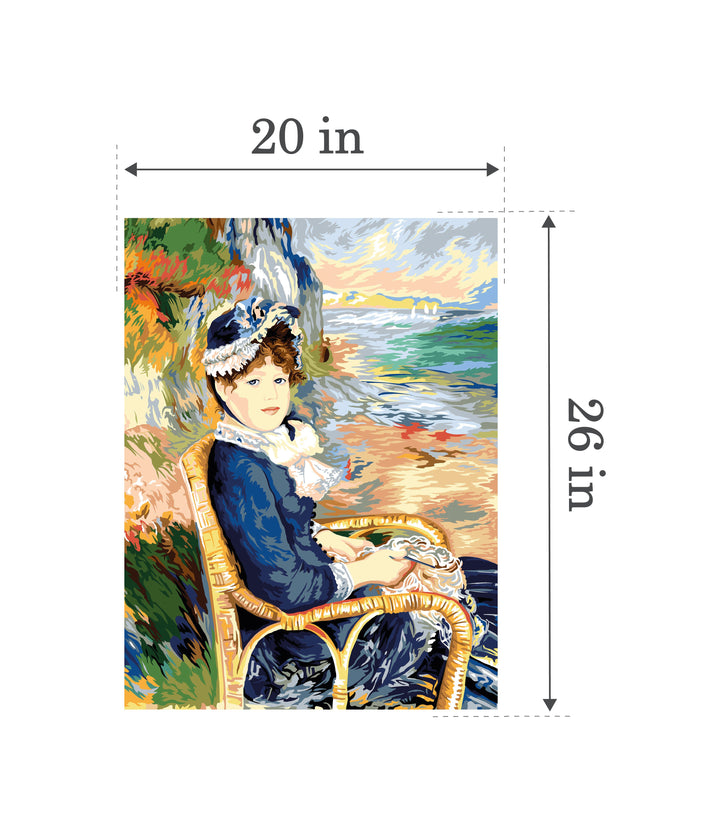Needlepoint canvas for halfstitch without yarn At The Edge Of The Sea After Auguste
Renoir SE981.170 Seg De Paris Printed Tapestry Canvas