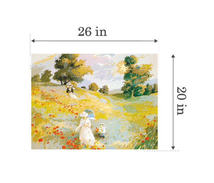 Needlepoint canvas for halfstitch without yarn Canvas Promenade SE981.61 Seg De Paris Printed Tapestry Canvas