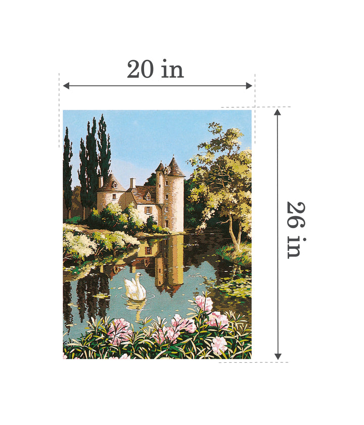 Needlepoint canvas for halfstitch without yarn Canvas The Old Manor SE981.94 Seg De Paris Printed Tapestry Canvas