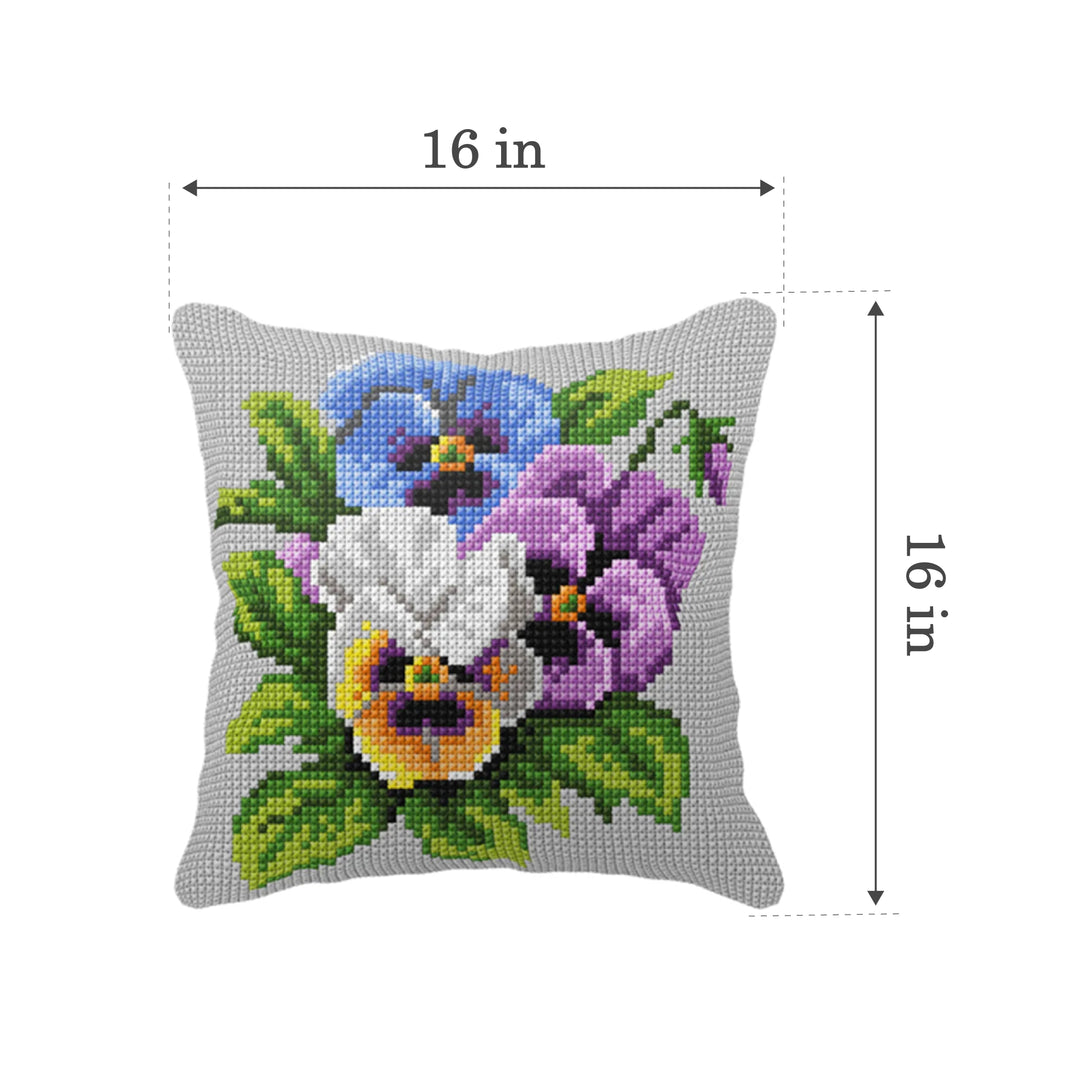 Cushion cross stitch kit  "Pansies" 99090