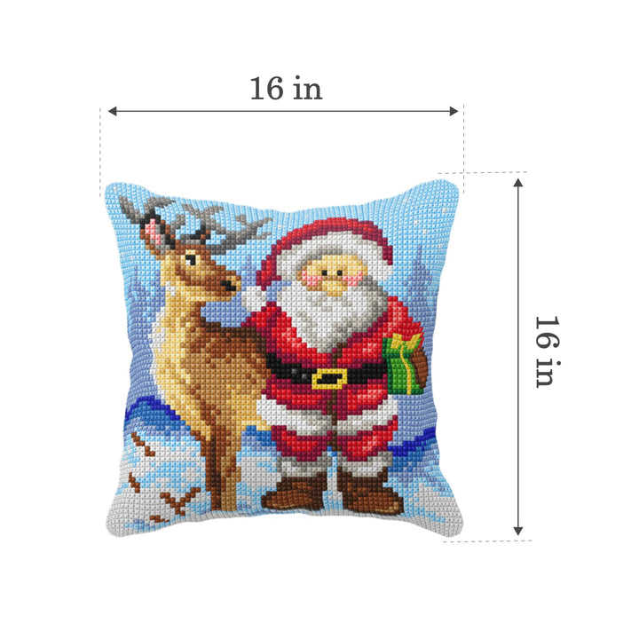 Cushion cross stitch kit  Santa Claus and Reindeer 99095