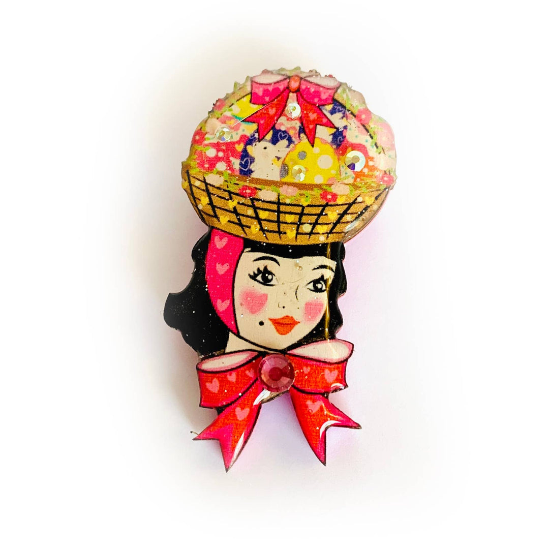 Harriet and her Easter Bonnet Brooch