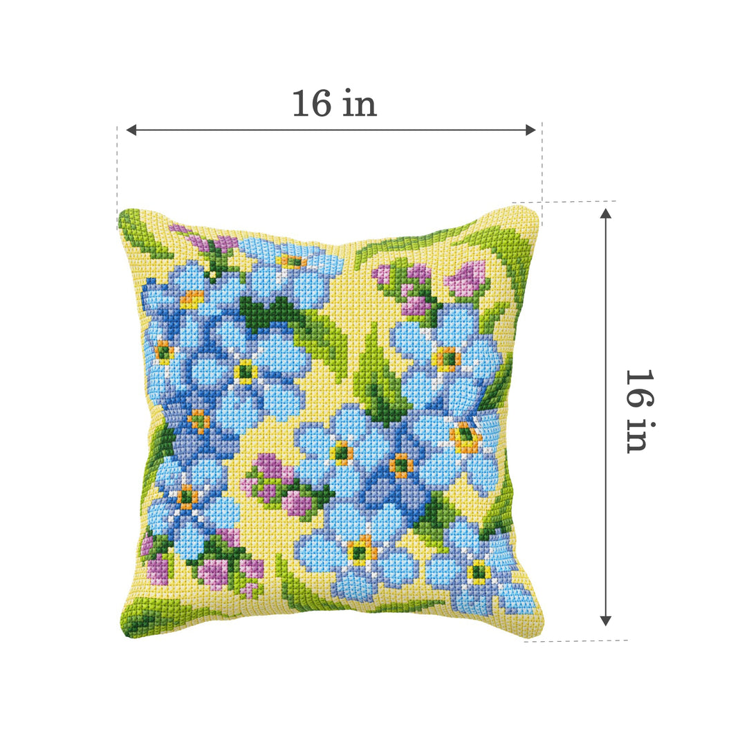 Needlepoint Cushion. Cross stitch kit  "Forget-me-nots" 99103