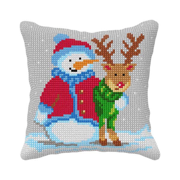 Snowman Cushion Cross Stitch Kit by Orchidea 99116