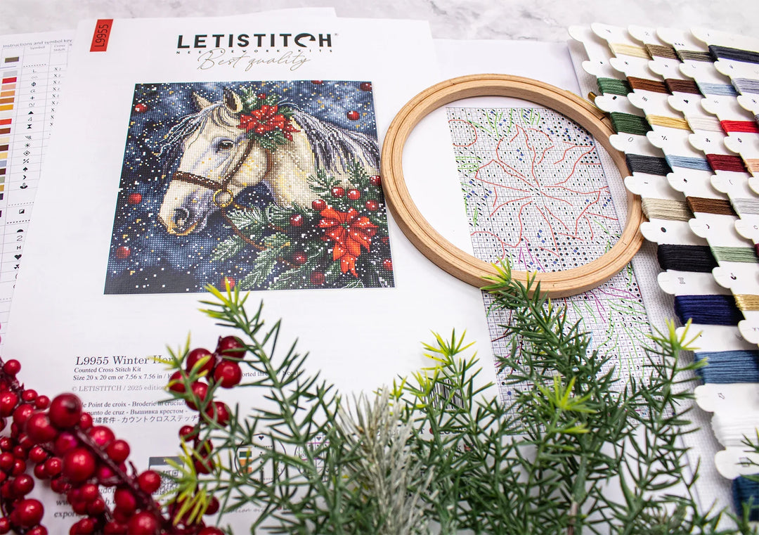 Winter Horse Counted Cross Stitch Kit by Letistitch L9955