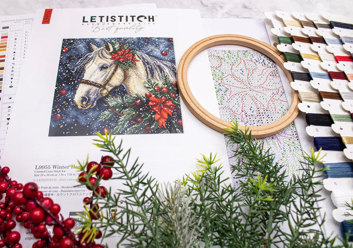 Winter Horse Counted Cross Stitch Kit by Letistitch L9955